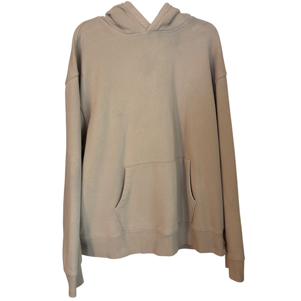 Old Navy Mens XXL Hoodie Beige Pullover Long Sleeve‎ Casual Sweatshirt Preowned